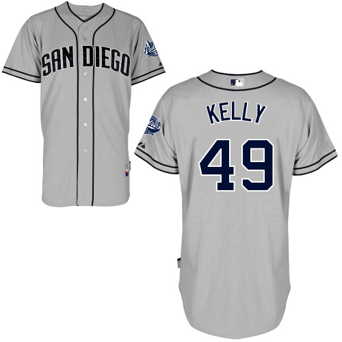 Casey Kelly #49 Youth Baseball Jersey-San Diego Padres Authentic Road Gray Cool Base MLB Jersey